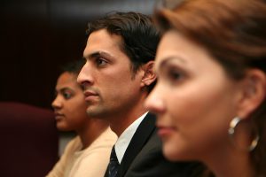 Three professionals, closeup