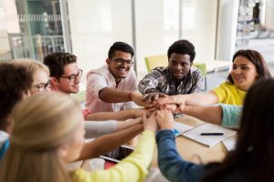 group of professionals at a table