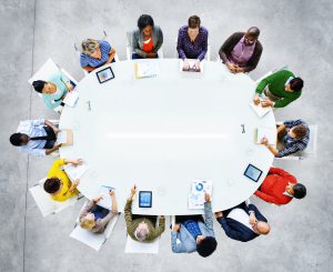 group of people around a table